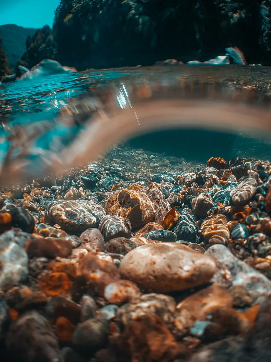 A reef seen just below the waterline