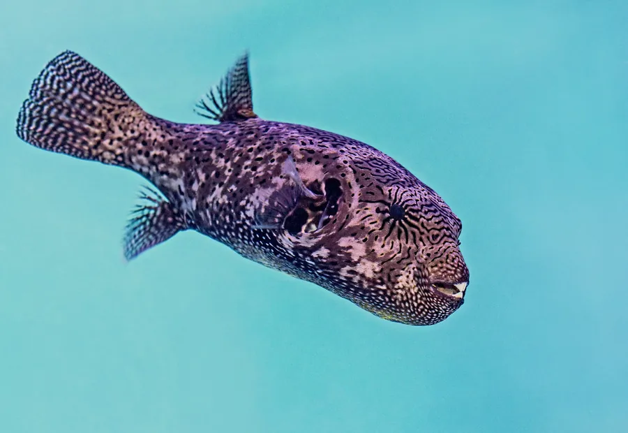 A pufferfish in turquoise water